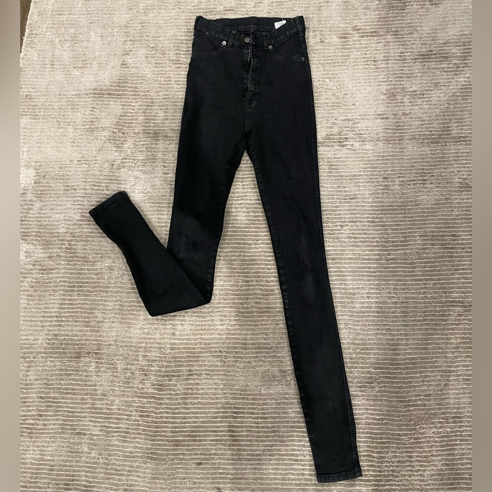 DR DENIM BLACK SOLITAIRE HIGH WAIST SKINNY JEANS SIZE 27